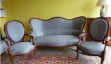 Vends banquette/canapé + 2 fauteuils médaillon Louis-Philippe