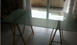 Vends plateau/table en verre opaque IKEA