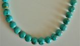 Collier perles de turquoise fermoir en argent massif